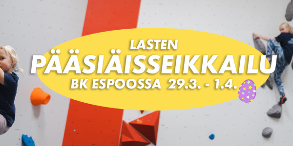 Lasten pääsiäisseikkailu Boulderkeskus Espoossa 29.3. - 1.4.